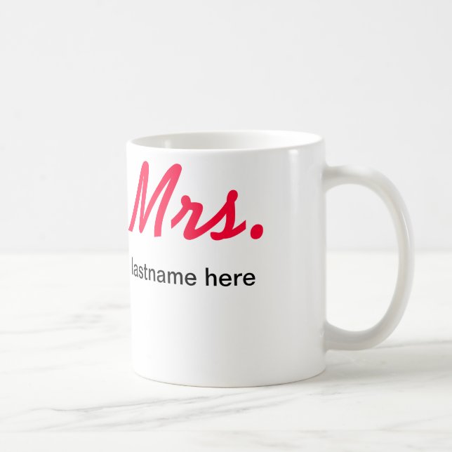 Mug Mme Lastname Mug, personnaliser - toutes (Droite)