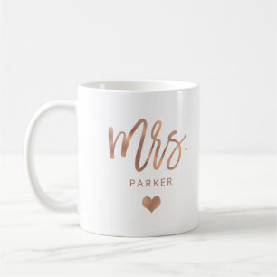 Mug Mme Script Rose or avec coeur