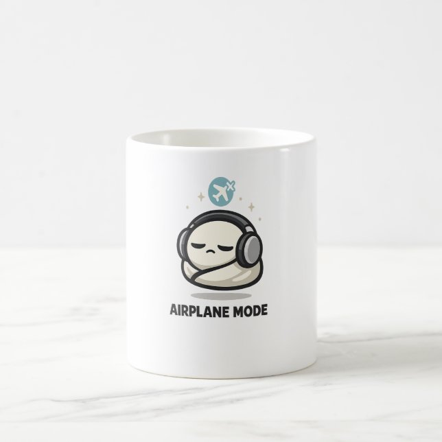 Mug Mode Avion Activé - Casque pour Personnage Mignon  (Centre)