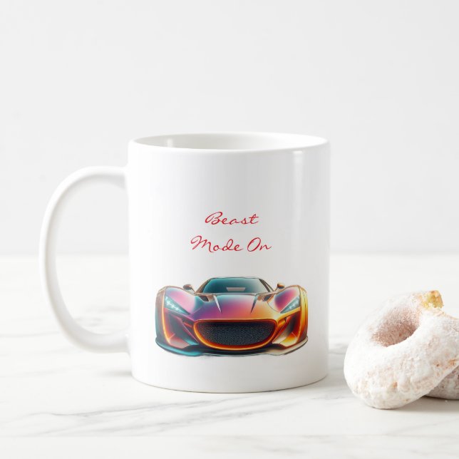 Mug Mode Bête Activé / Cadeau de Motard pour Motocycli (Avec donut)