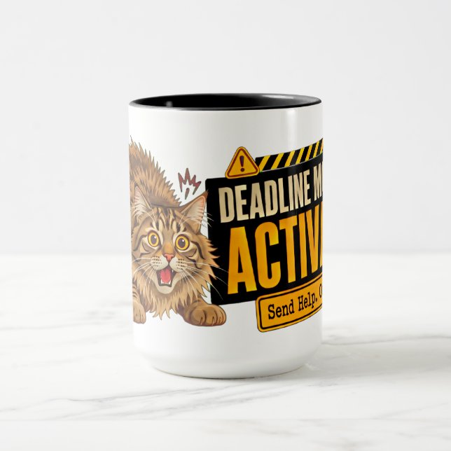 Mug Mode Date Limite Chat Cadeau Drôle pour les Amateu (Centre)