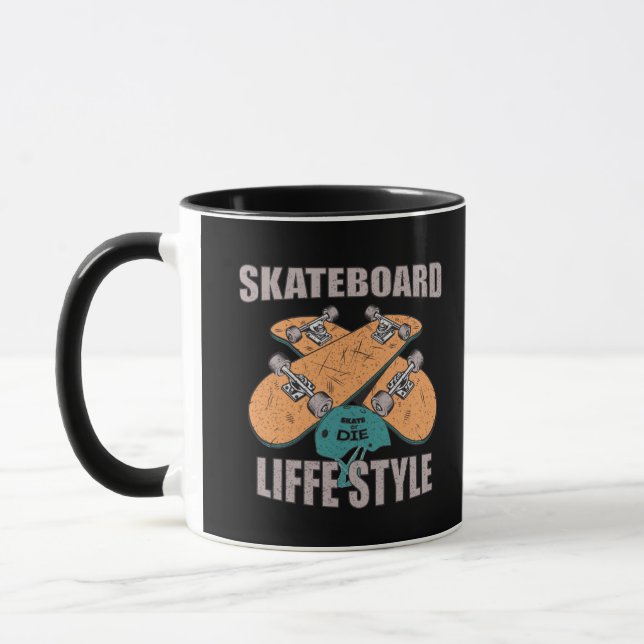 Mug mode de vie skateboard skateboarding rétro (Gauche)