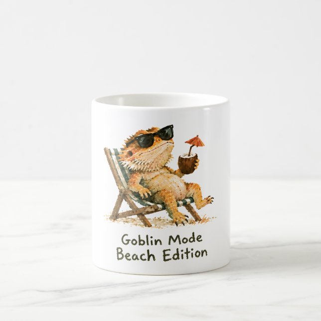 Mug Mode Gobelin Édition Plage Art Dragon Barbu (Centre)