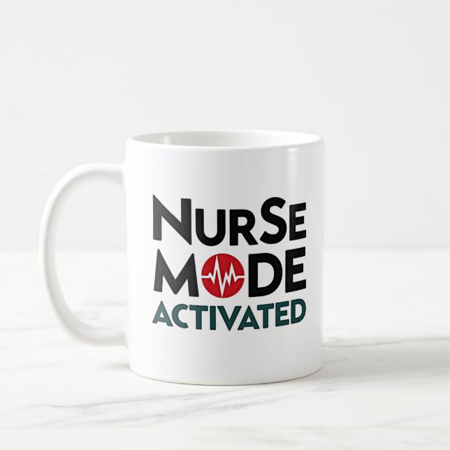 Mug Mode infirmière activé amusant (Gauche)