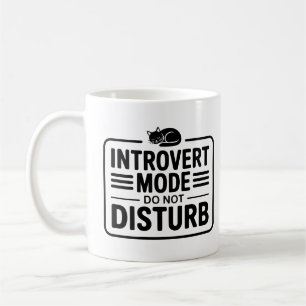 Mug Mode Introverti Ne Pas Déranger Typographie Minima
