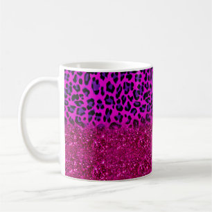 Mug Mode moderne rose violet Parties scintillant Leopa