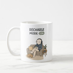 Mug Mode Recharge Activé Mème Drôle d'Introverti
