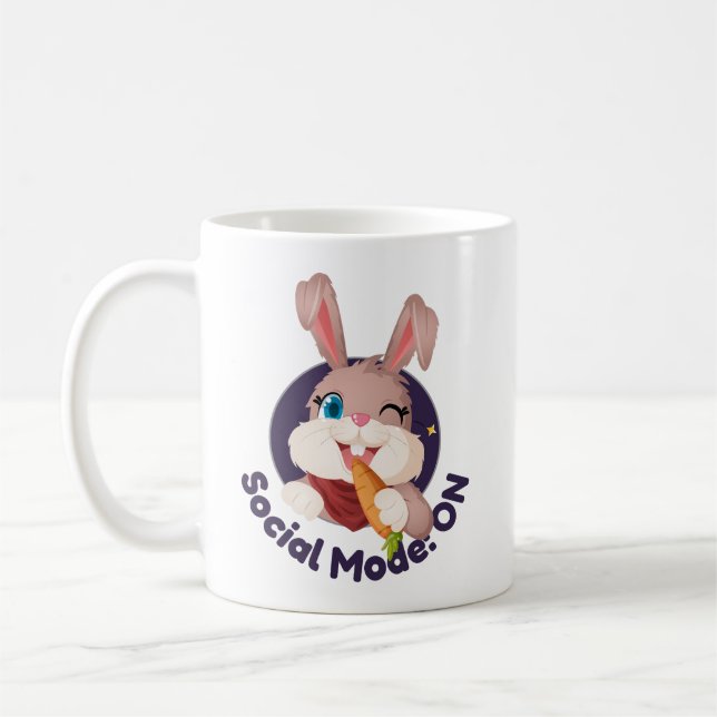 Mug Mode Social activé et je suis parti Drôle d'humour (Gauche)