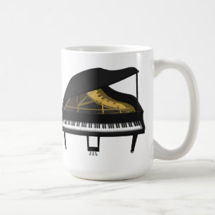 Mug modèle 3D : Piano à queue noir :