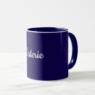 Mug Modèle, ajoutez votre propre texte, bleu marine,