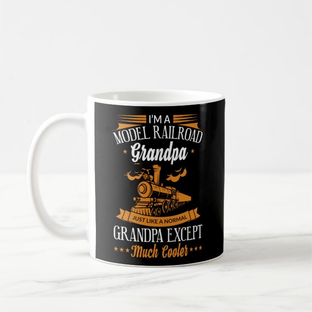 Mug Modèle amusant Cool de train ferroviaire Grandpa G (Gauche)