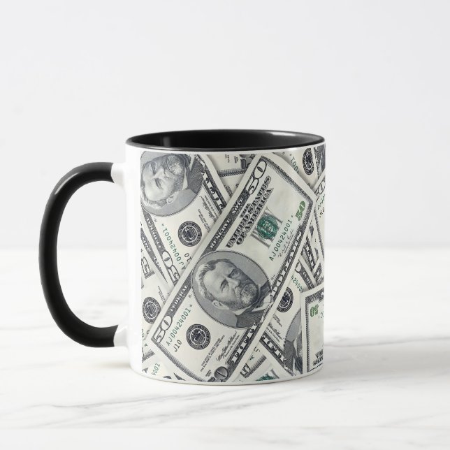 Mug Modèle de billet de cinquante dollars (Gauche)