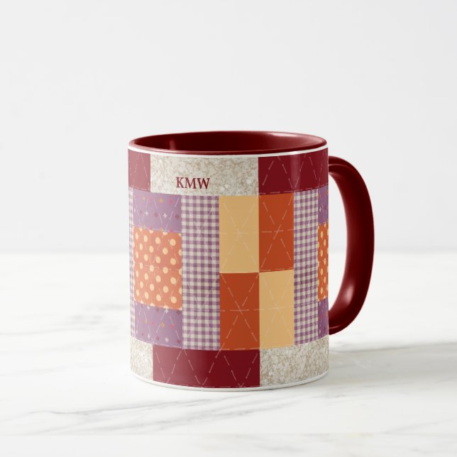 Mug Modèle de bloc de patchwork "Boîte de crayons" (Devant droit)