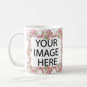 Mug Modèle de cadre rose Ajoutez votre image et/ou tex