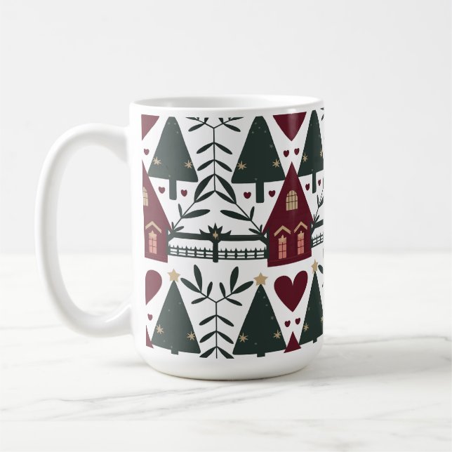 Mug Modèle de chalet de Noël scandinave  (Gauche)