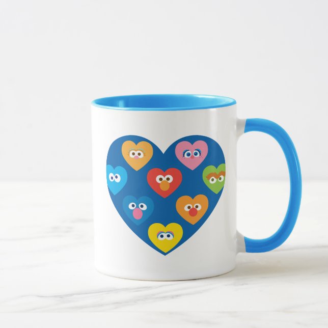 Mug Modèle de cœurs de la rue Sésame pour la Saint-Val (Droite)