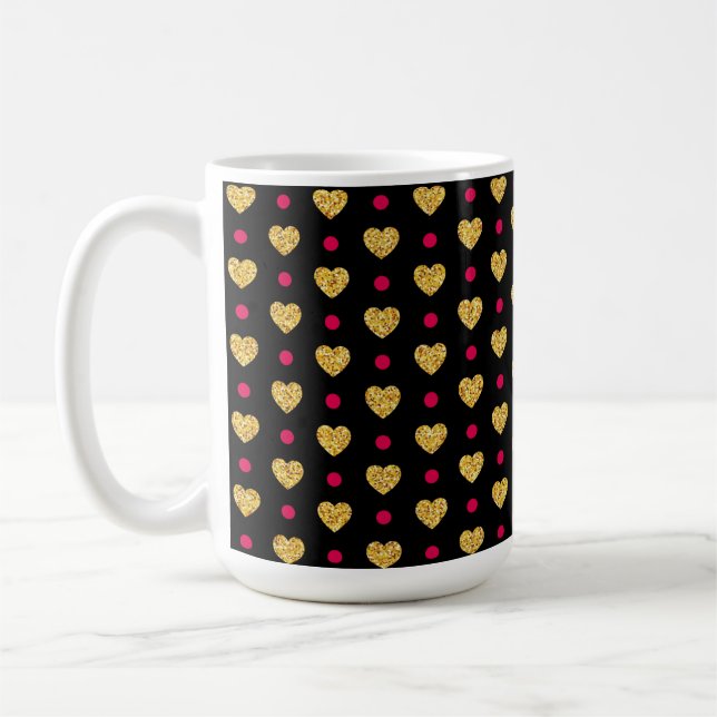 Mug Modèle de cœurs en or de la Saint-Valentin-23655 (Gauche)