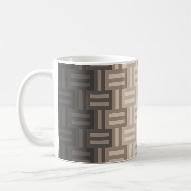 Mug Modèle de courtepointe aux nuances de neutres chau (Gauche)