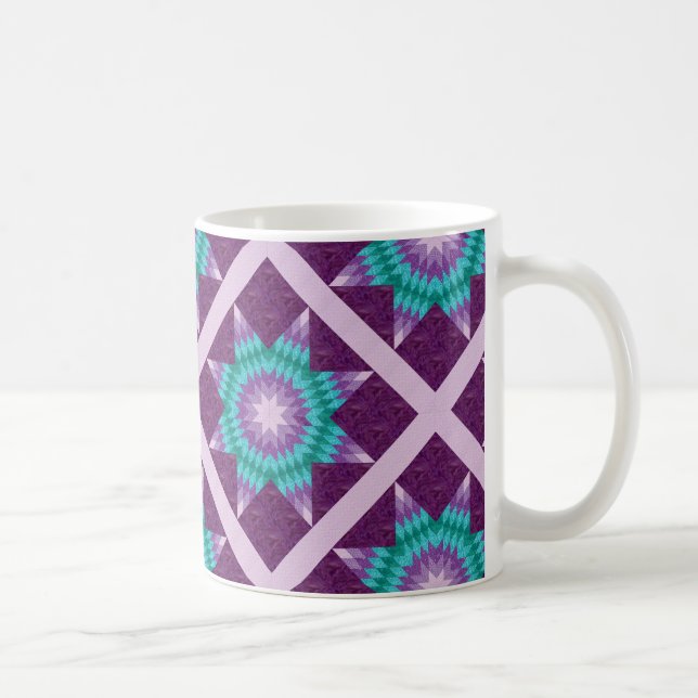Mug Modèle de courtepointe Lone Star Violet (Droite)