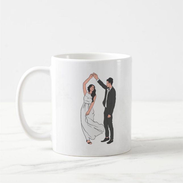 Mug Modèle de faire-part de mariage élégant - Flo roma (Gauche)