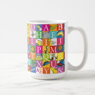 Mug Modèle de lettres de bloc colorées ABC de Dr Seuss