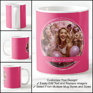 Mug Modèle de message photo Keepsaké événement rose C5