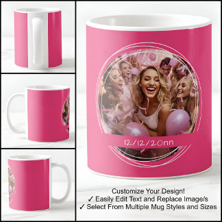 Mug Modèle de message photo Keepsaké événement rose C5