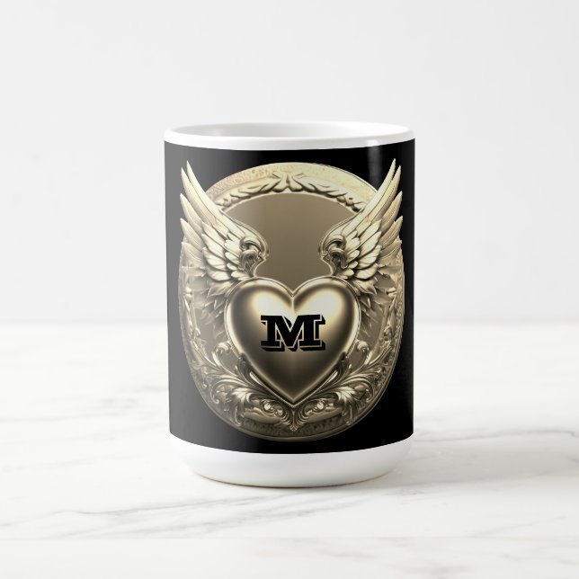 Mug Modèle de monogramme doré  (Centre)
