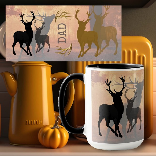Mug Modèle de nom de bois de cerf pour chasseur (Créateur téléchargé)