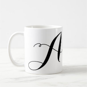 Mug Modèle de nom initial de script grand format pers