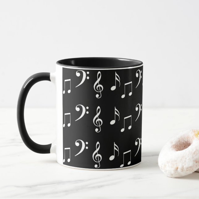 Mug Modèle de notes de musique (Avec donut)