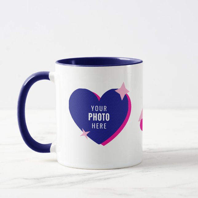 Mug Modèle de photo de cœur mignon & Étincelles (Gauche)
