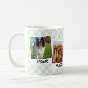 Mug Modèle de photo Green Paws 4 instantanés de chien