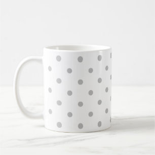 Mug Modèle de point gris-clair et blanc de polka