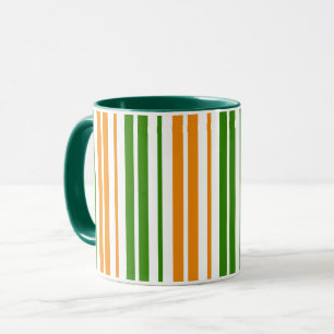 Mug Modèle de rayures verticales orange vert blanc
