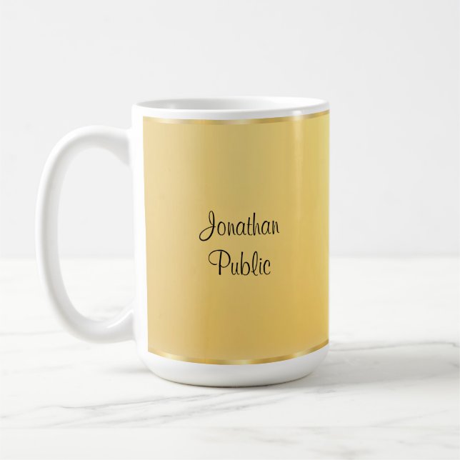 Mug Modèle de script manuscrit moderne Faux Gold (Gauche)