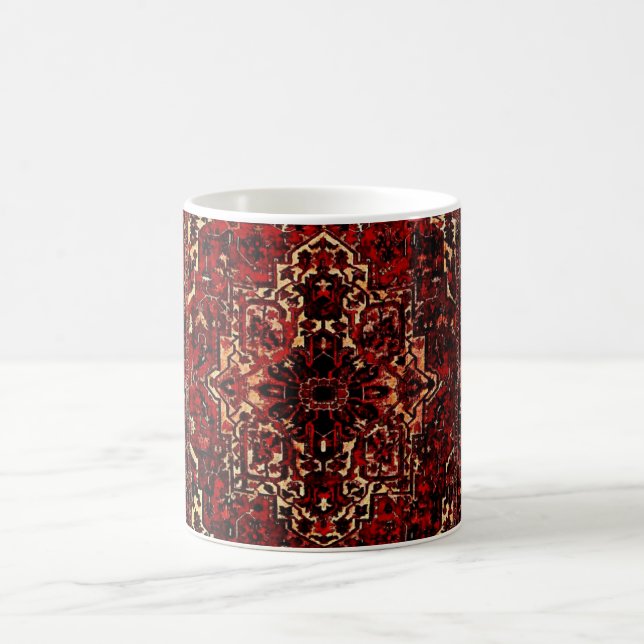 Mug Modèle de tapis oriental en rouge foncé (Centre)