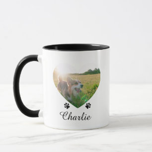 Mug Modèle de texte de photo en forme de cœur pour ani