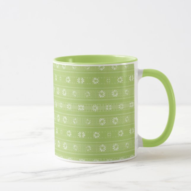 Mug Modèle de tricot rayé et côtelé MAZ Floral 009 (Droite)