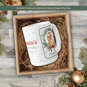 Mug Modèle de vacances à l'aquarelle de Poméranie au c