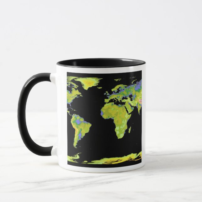 Mug Modèle d'élévation numérique des continents sur Ea (Gauche)