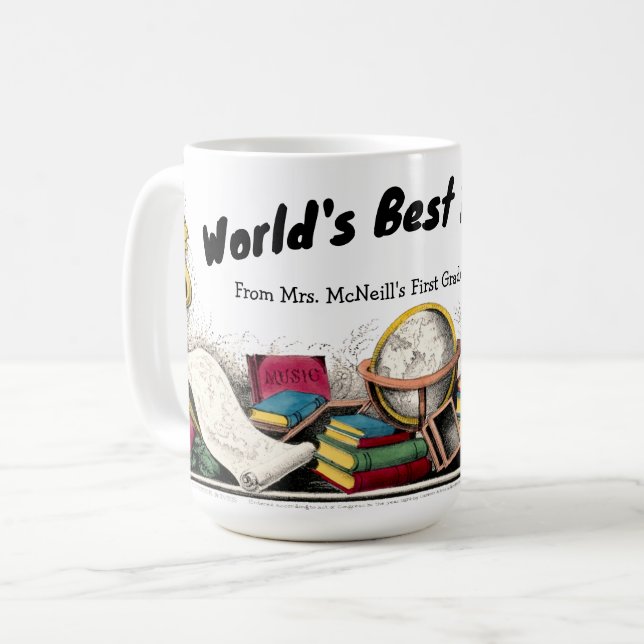 Mug Modèle d'enseignant d'école vétéran Currier & Ives (Devant gauche)