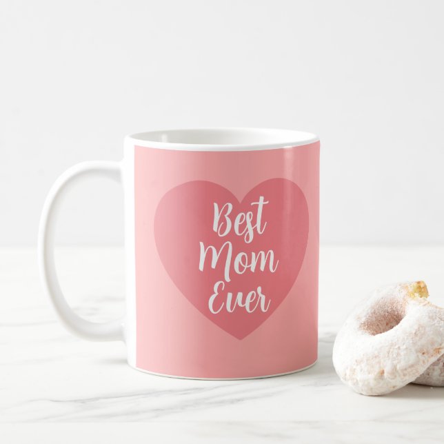 Mug Modèle élégant rose calligraphie Meilleure maman p (Avec donut)