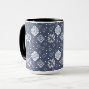 Mug modèle ethnique de bleu de style de boho