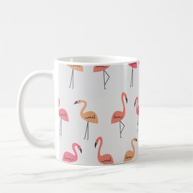 Mug Modèle Flamingo Arrière - plan Conception tropical (Gauche)