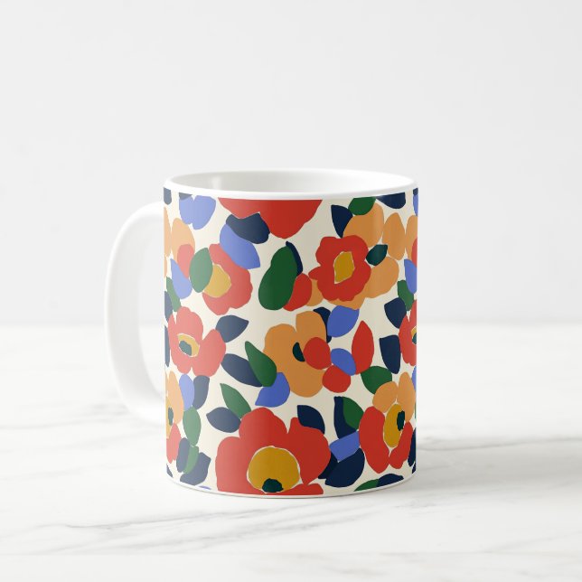 Mug Modèle floral Abstrait en gras (Devant gauche)