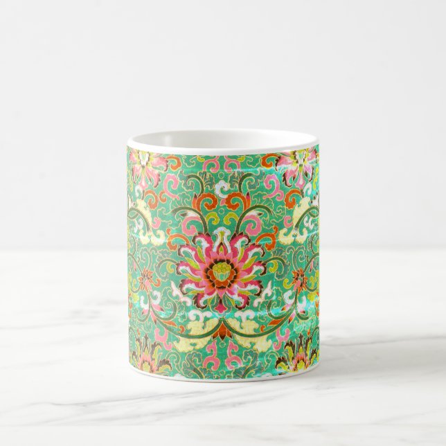 Mug Modèle floral antique william morris vert rose (Centre)