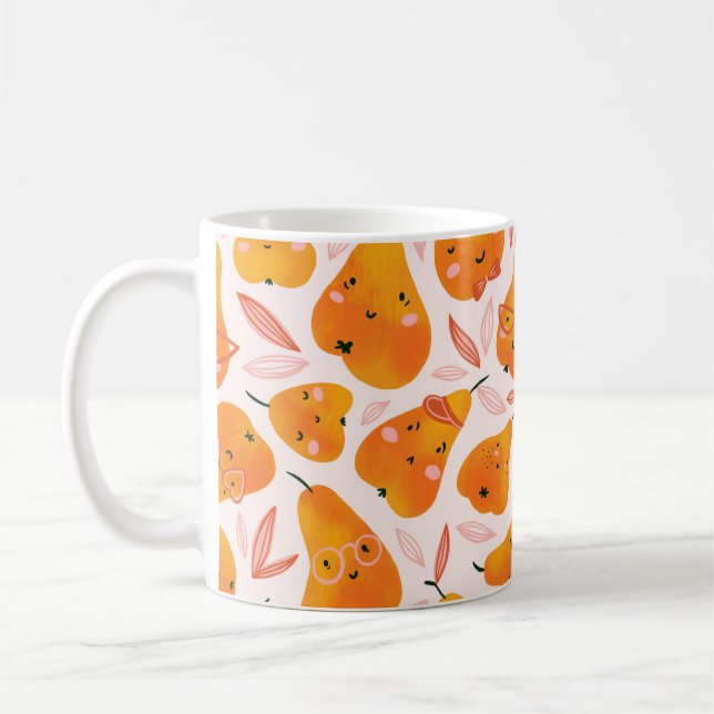 Mug Modèle floral avec orchidées blanches, isolé sur u (Gauche)