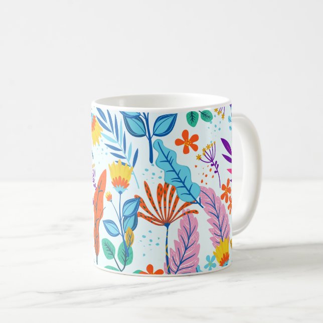 Mug Modèle floral coloré (Devant droit)