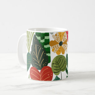Mug Modèle floral de feuillage botanique moderne